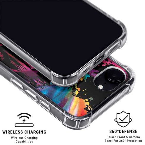 Chromatic Splatter Black iPhone 16e Clear Case
